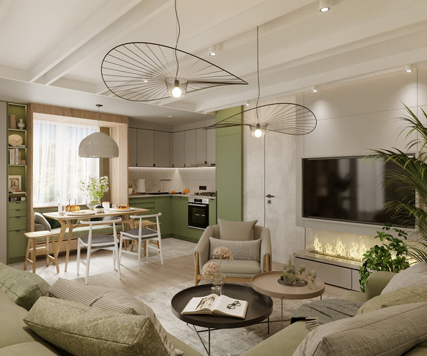 Фотография: Гостиная в стиле Эко, Современный, Дом, Проект недели, Дача, Московская область, 2 комнаты, 40-60 метров, Studio Anri – фото на INMYROOM