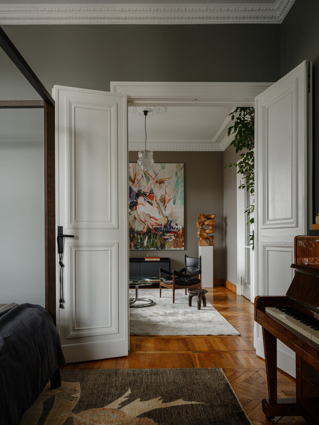 Фотография: Спальня в стиле Современный, Эклектика, Квартира, Проект дня, Москва, Сталинка, 3 комнаты, 60-90 метров, Айя Лисовая – фото на INMYROOM