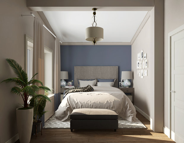 Фотография: Спальня в стиле Прованс и Кантри, Проект недели, Дом и дача, Новая Москва, Евгения Ермолаева, Таунхаус, Блочный дом, 4 и больше, Более 90 метров, EEDS DESIGN – фото на INMYROOM