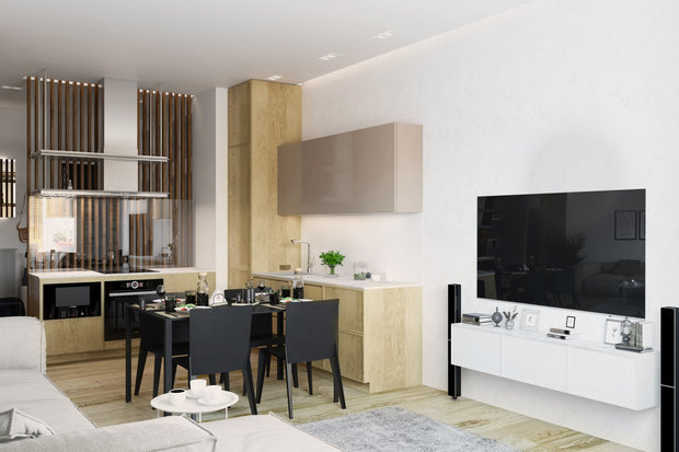 Фото из портфолио Эко-минимализм на "Смольном Проспекте"Квартира для отдыха, где нет ничего лишнего – фотографии дизайна интерьеров на INMYROOM