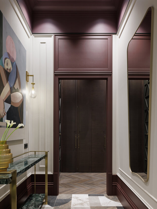 Фотография: Прихожая в стиле Классический, Современный, Квартира, Проект дня, Санкт-Петербург, Кирпичный дом, 2 комнаты, 40-60 метров, современный с элементами неоклассики, AM|Interior studio – фото на INMYROOM