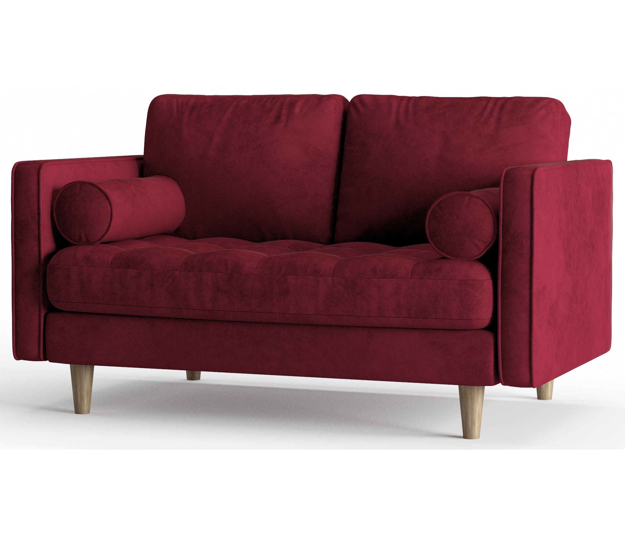 Диван из велюра Асгард бордового цвета