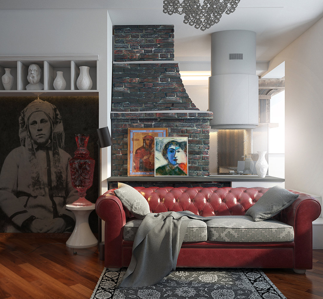 Фотография: Гостиная в стиле Эклектика, Квартира, Дома и квартиры, Проект недели – фото на INMYROOM Фотография: Гостиная в стиле Эклектика, Квартира, Дома и квартиры, Проект недели – фото на INMYROOM