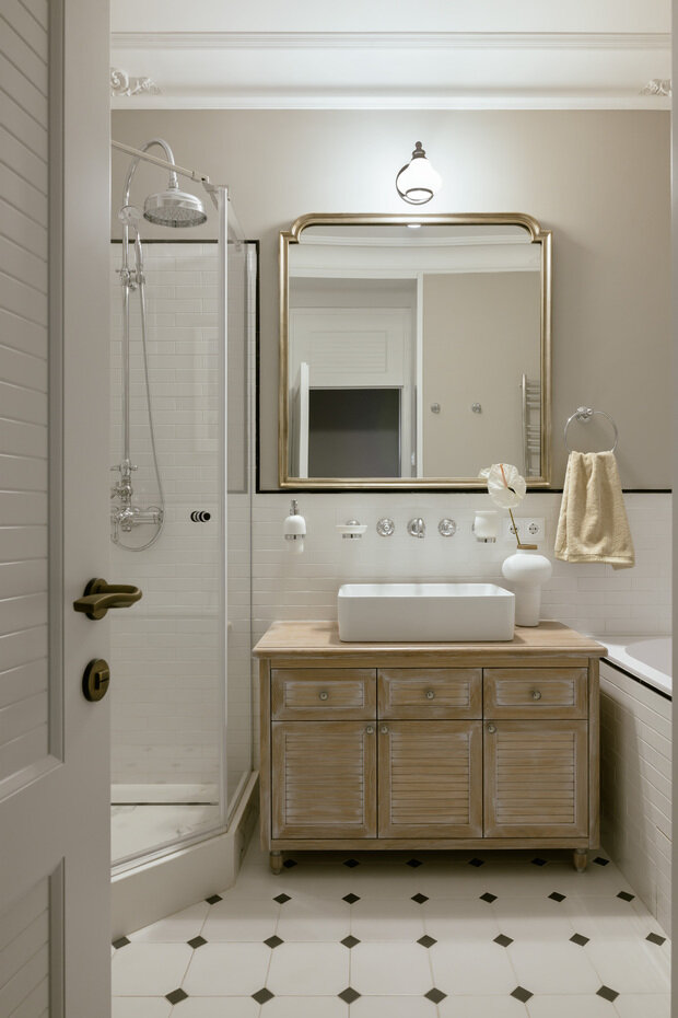 Фотография: Ванная в стиле Классический, Современный, Эклектика, Квартира, Проект дня, Монолитный дом, 4 и больше, Более 90 метров, современный с элементами классики и роскоши, Тата Шушнина – фото на INMYROOM