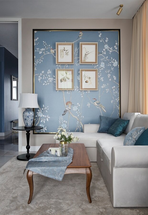 Фотография: Гостиная в стиле Классический, Современный, Эклектика, Квартира, Проект недели, Калининград, Монолитный дом, 3 комнаты, 40-60 метров, 60-90 метров, Юлиана Шлегель – фото на INMYROOM