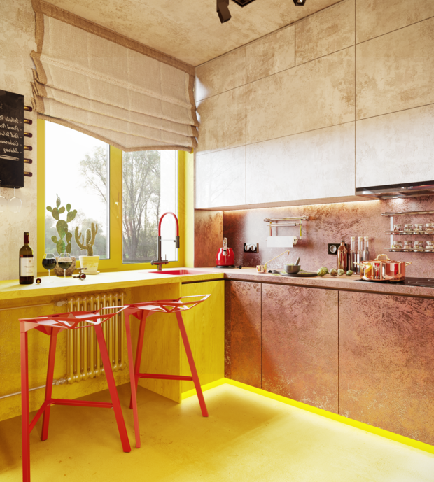 Фотография: Кухня и столовая в стиле Современный, Эклектика, Квартира, Проект недели, Москва, 3 комнаты, 60-90 метров, Алена Горская – фото на INMYROOM