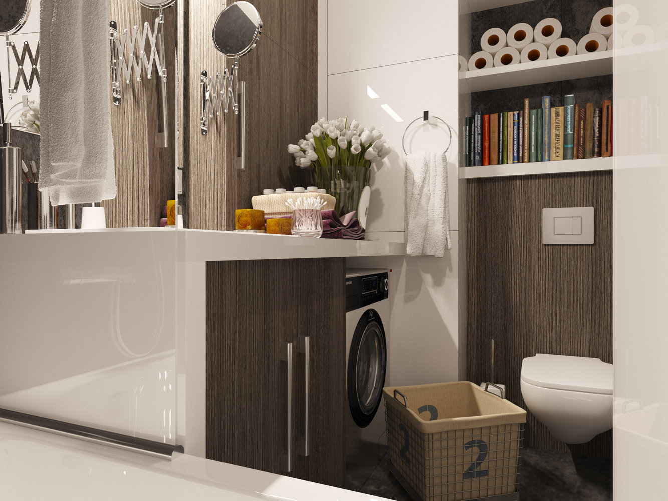 Фотография: Ванная в стиле Современный, маленький санузел, новостройка, Казахстан, Астана, Татьяна Озимук, энциклопедия_инженерные_коммуникации – фото на INMYROOM