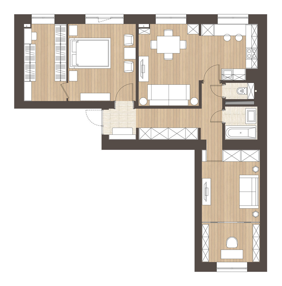 Фотография: Планировки в стиле , Квартира, Проект дня, Москва, Студия 3.14, Сталинка, 3 комнаты, 60-90 метров, Марина Козлякова – фото на INMYROOM