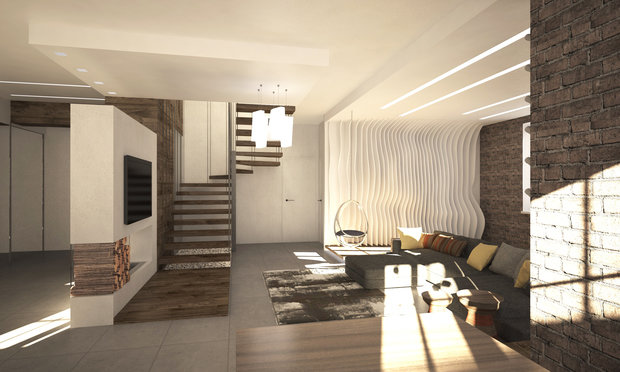 Фото из портфолио Дерево и цемент – фотографии дизайна интерьеров на INMYROOM