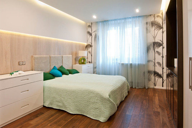 Фотография: Спальня в стиле Современный, Квартира, Проект недели, Московская область, Реутов, новостройка, Яна Страхатова, Сергей Страхатов, Арт Клуб студия, Монолитный дом, 2 комнаты, 60-90 метров – фото на INMYROOM