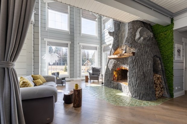 Фотография: Гостиная в стиле Современный, Эко, Дом, Проект недели, Санкт-Петербург, Дом и дача, 4 и больше, Более 90 метров, Евгения Попова – фото на INMYROOM