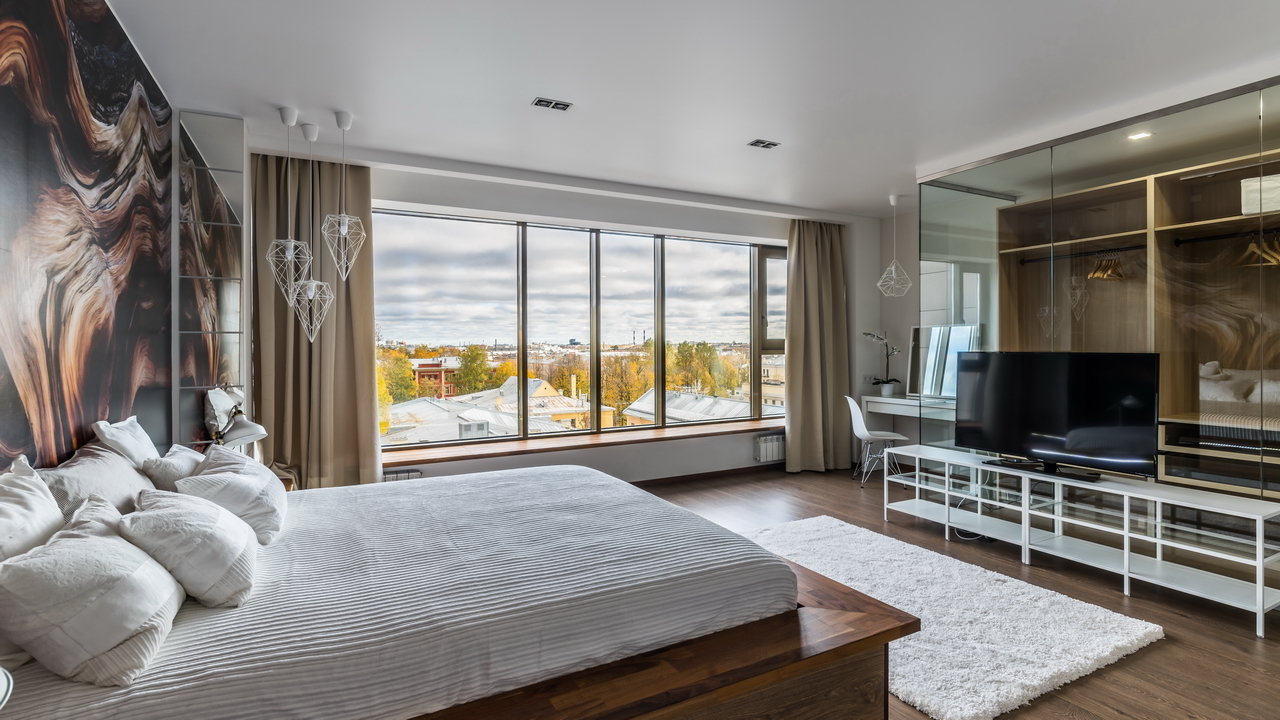 Фотография: Спальня в стиле Современный, Квартира, Проект дня, Санкт-Петербург, новостройка, Монолитный дом, Арина Волкова, Андрей Белимов-Гущин, 2 комнаты, Более 90 метров – фото на INMYROOM Фотография: Спальня в стиле Современный, Квартира, Проект дня, Санкт-Петербург, новостройка, Монолитный дом, Арина Волкова, Андрей Белимов-Гущин, 2 комнаты, Более 90 метров – фото на INMYROOM