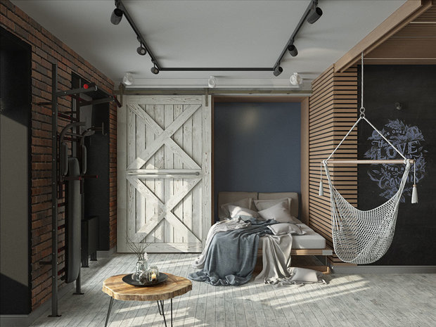Фотография: Спальня в стиле Лофт, Гид – фото на INMYROOM
