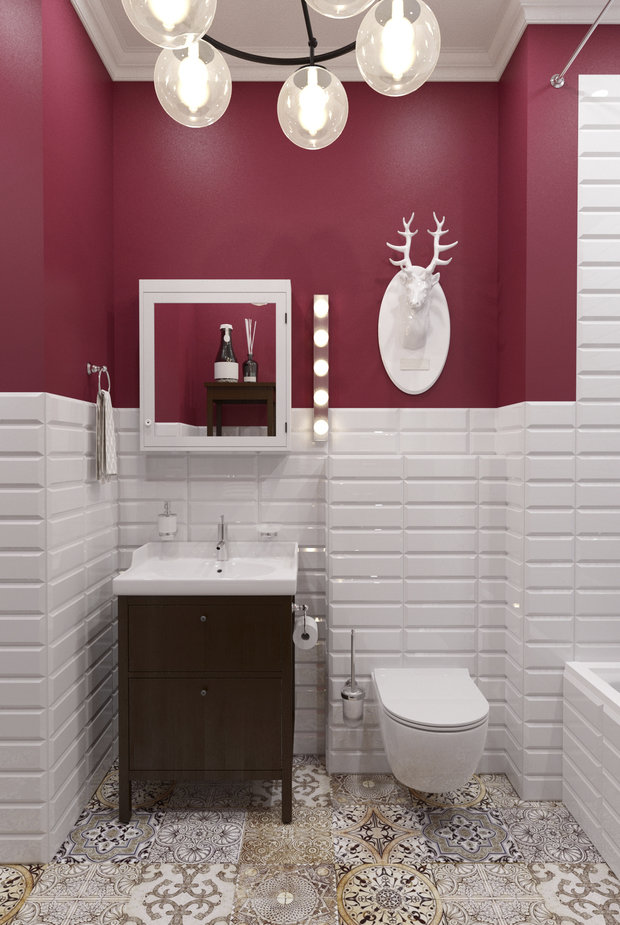 Фотография: Ванная в стиле Скандинавский, Квартира, Студия, Проект недели, Сургут, новостройка, кухня в нише, Диляра Сайфутдинова, Монолитный дом, 40-60 метров – фото на INMYROOM