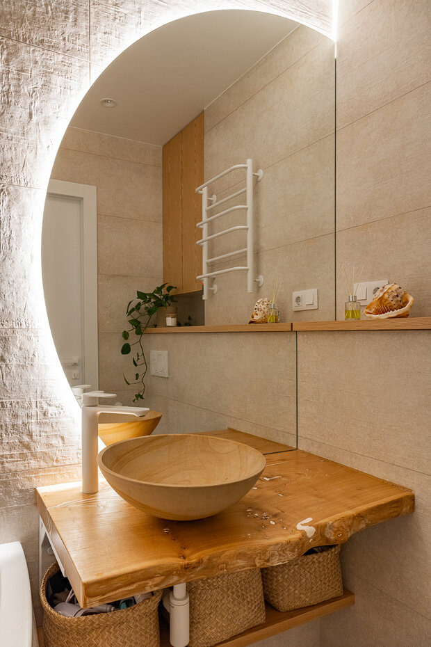 Фотография: Ванная в стиле Скандинавский, Современный, Эко, Квартира, Проект недели, Москва, Монолитный дом, 4 и больше, Более 90 метров, бюро «Образ жизни», Анастасия Кутовая – фото на INMYROOM