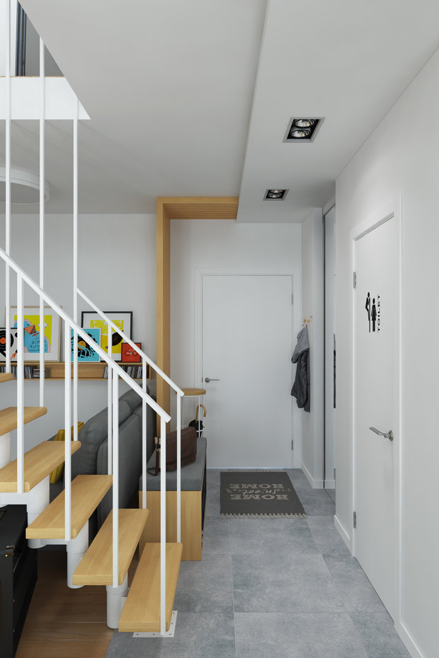 Фотография: Прихожая в стиле Скандинавский, Квартира, Проект недели, Химки, Geometrium, ЖК «Город Набережных» – фото на INMYROOM