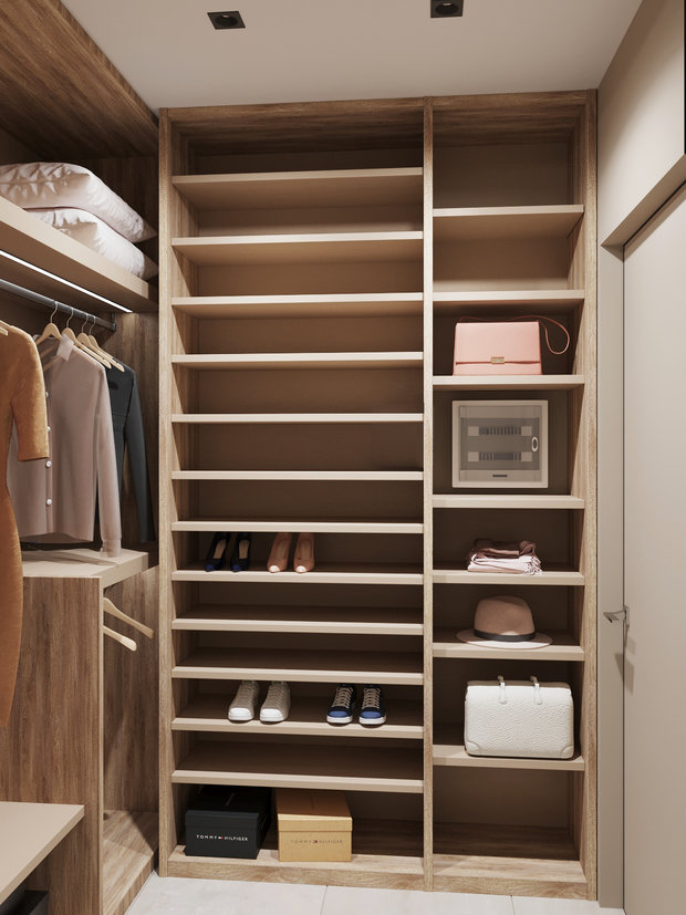 Фотография: Гардеробная в стиле Современный, Квартира, Проект недели, Санкт-Петербург, 2 комнаты, Более 90 метров, Ольга Мудрякова – фото на INMYROOM