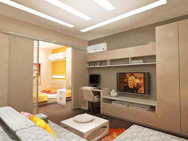 Фотография: Гостиная в стиле Хай-тек – фото на INMYROOM