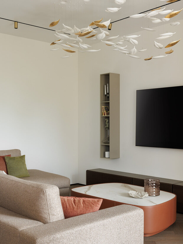 Фотография: Гостиная в стиле Современный, Минимализм, Квартира, Проект недели, Санкт-Петербург, 3 комнаты, Более 90 метров, NG-Design, Наталья Пальцева – фото на INMYROOM