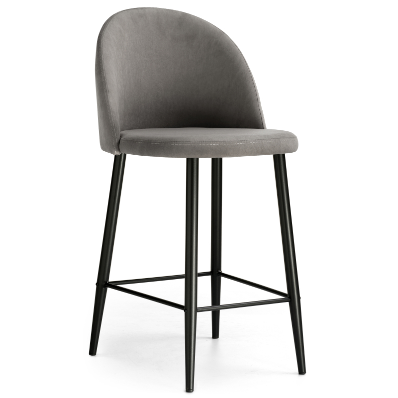 Стул полубарный Амизуре серо-черного цвета