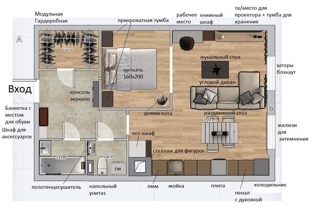 Фото из портфолио Квартира для пары – фотографии дизайна интерьеров на INMYROOM