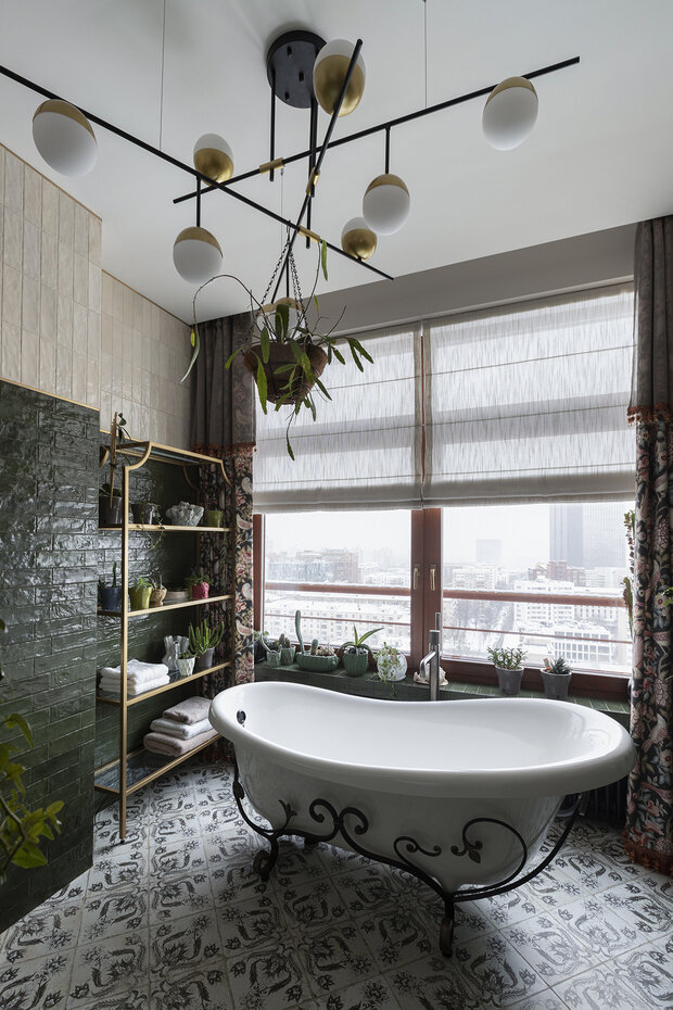 Фотография: Ванная в стиле Классический, Эклектика, Квартира, Проект дня, Москва, 3 комнаты, Более 90 метров, современные интерьеры – фото на INMYROOM