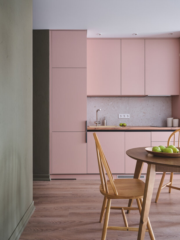 Фотография: Кухня и столовая в стиле Современный, Малогабаритная квартира, Квартира, Проект дня, Москва, 1 комната, 40-60 метров, Анна Данилова, современный с элементами эклектики, ЖК «Матвеевский парк» – фото на INMYROOM