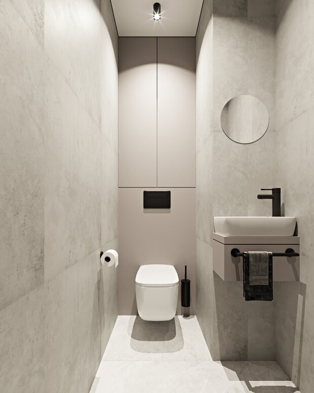 Визуализация ванной комнаты в стиле минимализм