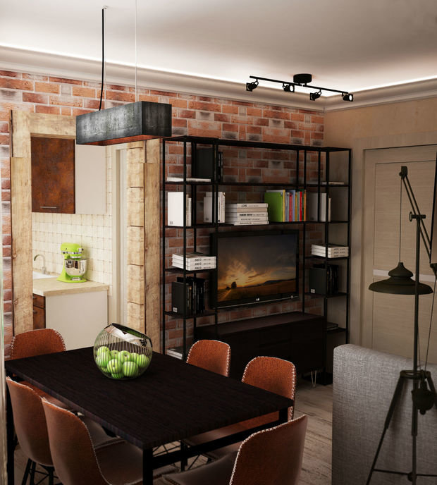 Фото из портфолио Дизайн-проект квартиры в стиле ЛОФТ – фотографии дизайна интерьеров на INMYROOM