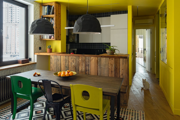 Фотография: Кухня и столовая в стиле Скандинавский, Эклектика, Квартира, Проект недели, Химки, Монолитный дом, 4 и больше, Более 90 метров, Ирина Бородинова, Илья Бирюков, Archibeyou – фото на INMYROOM