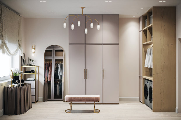 Фотография: Гардеробная в стиле Современный, Эклектика, Квартира, Проект недели, Минск, 4 и больше, Более 90 метров, Наталья Добродеева – фото на INMYROOM