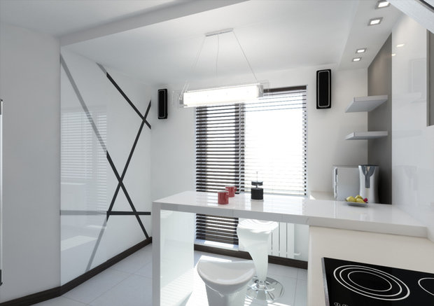 Фотография: Кухня и столовая в стиле Хай-тек, Квартира, Дома и квартиры, Минимализм, Проект недели – фото на INMYROOM