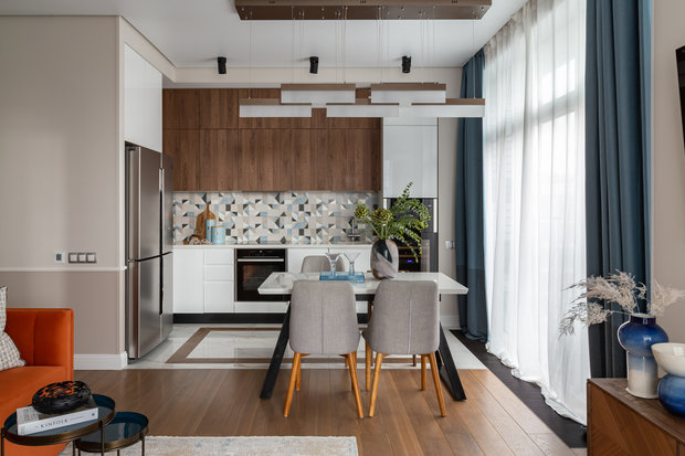 Фотография: Кухня и столовая в стиле Современный, Квартира, Проект недели, Москва, 3 комнаты, 60-90 метров, Анастасия Звонарева – фото на INMYROOM