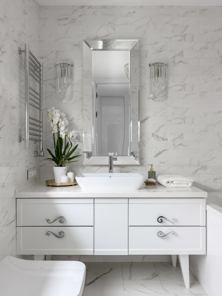 Фотография: Ванная в стиле Классический, Современный, Квартира, Проект недели, Московская область, Монолитный дом, 2 комнаты, 60-90 метров, #эксклюзивныепроекты, Simple Way, ЖК Admiral Waterhause – фото на INMYROOM