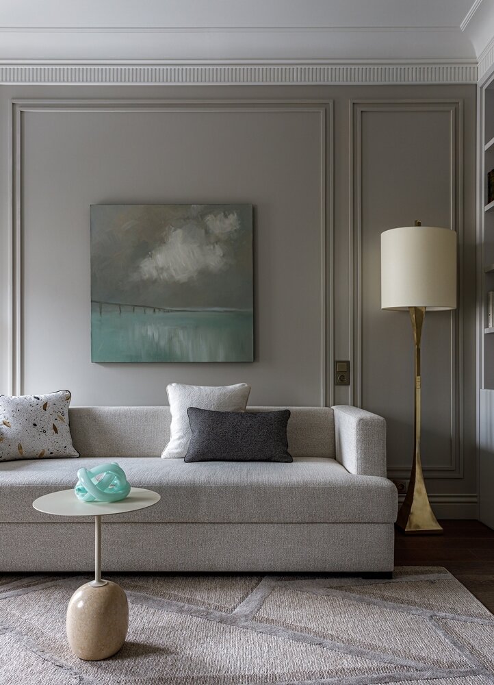 Фотография: Гостиная в стиле Классический, Современный, Квартира, Проект недели, Москва, Кирпичный дом, 2 комнаты, 40-60 метров, Poshinteriors, Светлана Миронова – фото на INMYROOM