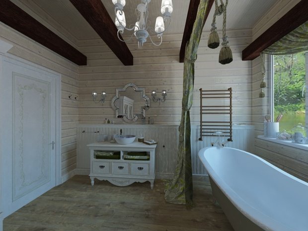 Фото из портфолио Сруб Прованс – фотографии дизайна интерьеров на INMYROOM