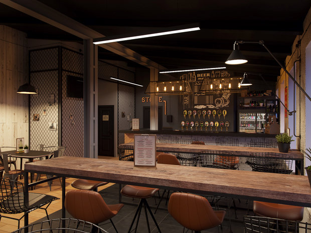 Визуализация интерьера в стиле лофт