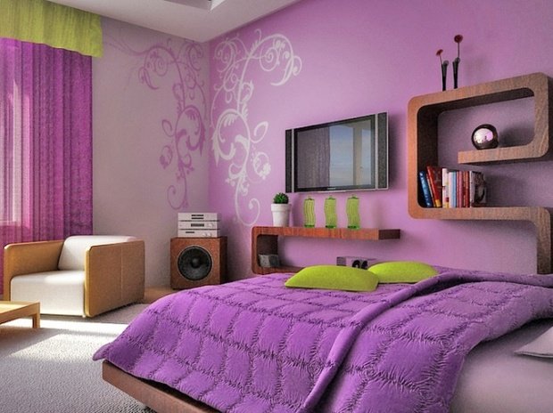 Фотография: Спальня в стиле Современный, Хай-тек, Обои, Переделка, Плитка, Краска, Стеновые панели – фото на INMYROOM