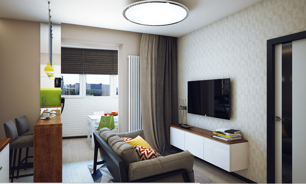 Фотография: Гостиная в стиле Современный, Минимализм, Лофт, Скандинавский, Восточный, Квартира, Эко, напольное покрытие – фото на INMYROOM