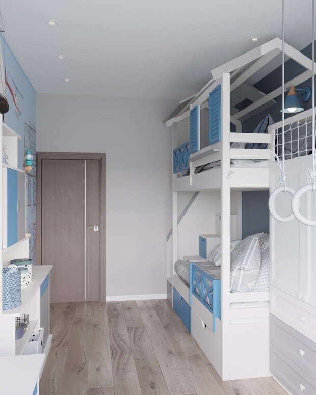 Визуализация интерьера детской в скандинавском стиле