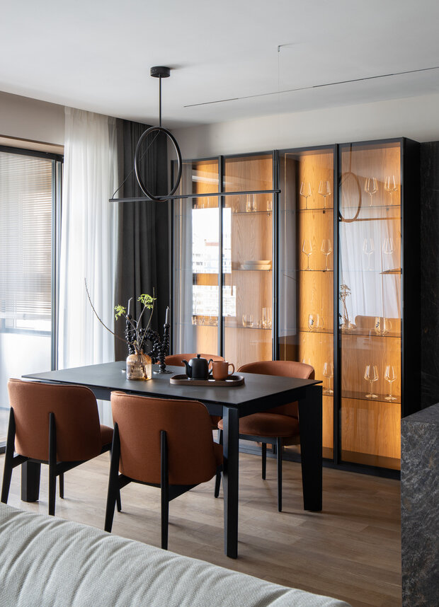 Фотография: Кухня и столовая в стиле Современный, Минимализм, Квартира, Проект дня, Санкт-Петербург, 2 комнаты, Более 90 метров, Эксклюзивные проекты, минимализм с элементами современного дизайна, фото интерьера, дизайн интерьера фото, Ирина Смышляева – фото на INMYROOM
