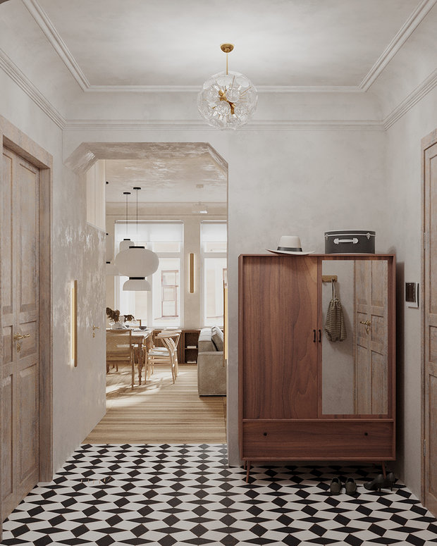 Фотография: Прихожая в стиле Эклектика, Квартира, Проект недели, Санкт-Петербург, 3 комнаты, Более 90 метров, Дарья Лёхова – фото на INMYROOM