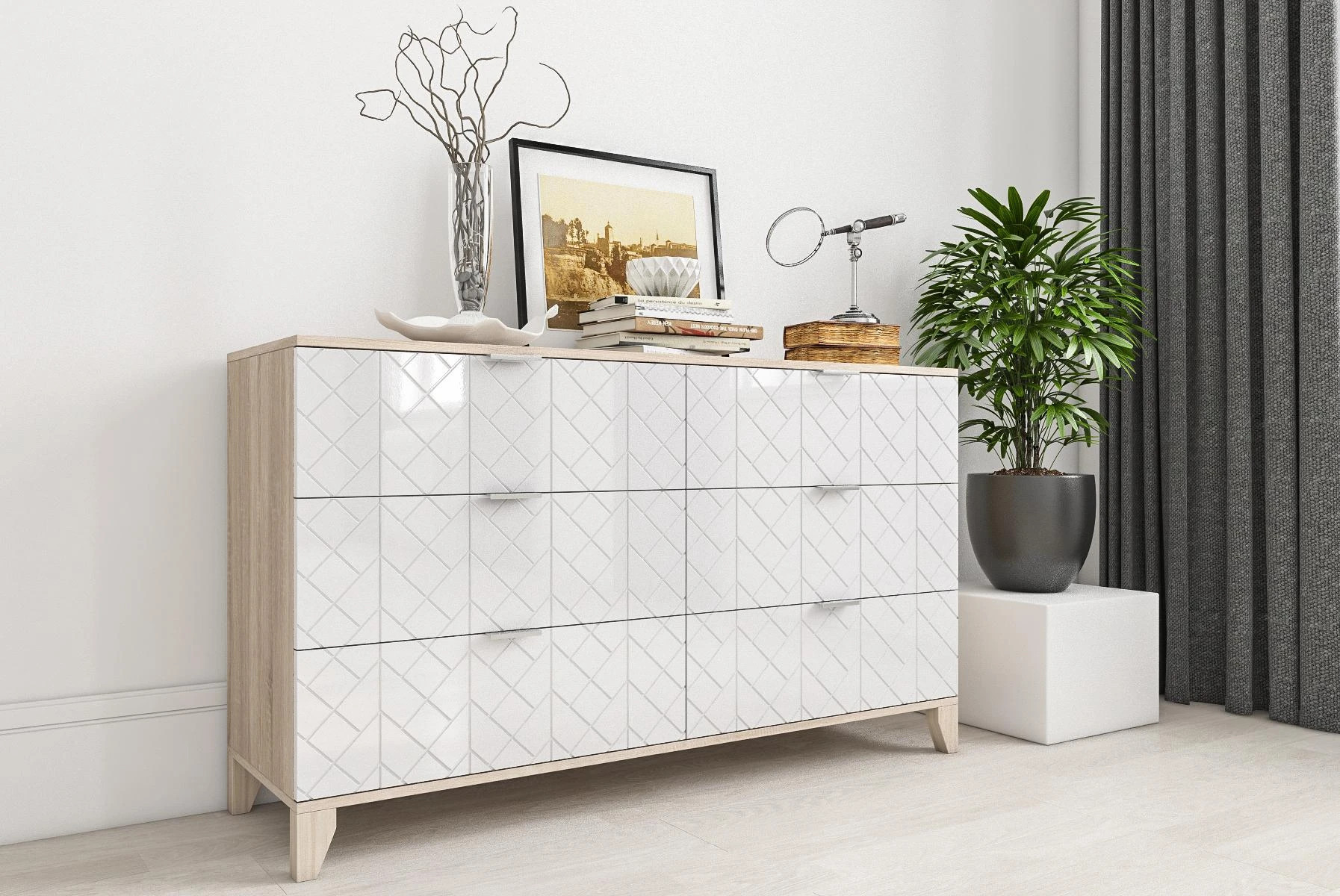 Комод Сканди белого цвета