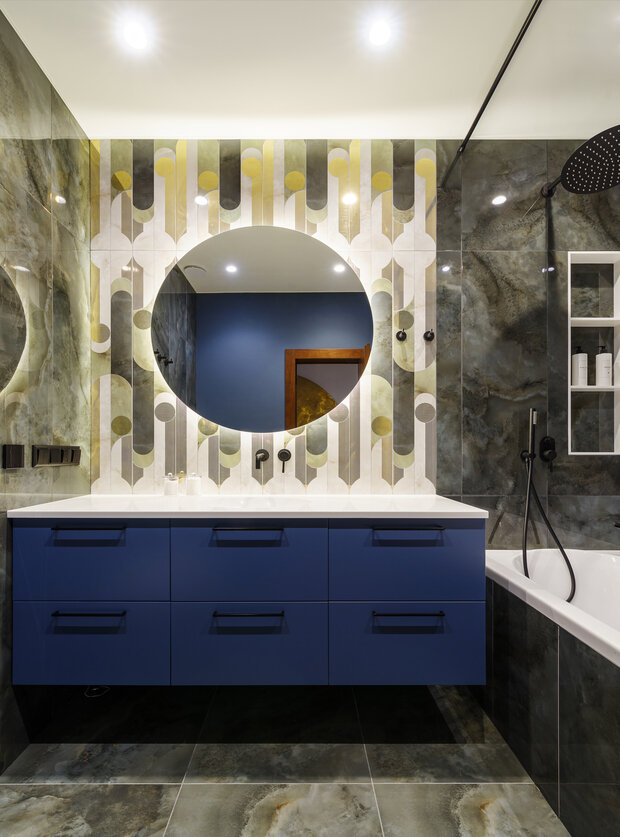 Фотография: Ванная в стиле Современный, Эклектика, Квартира, Проект дня, Воронеж, 3 комнаты, Более 90 метров, Олеся Логунова, Полина Пешкова, Collage.Studio – фото на INMYROOM
