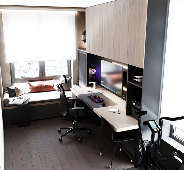 Фотография: Кабинет в стиле Современный, Лофт, Квартира, Проект недели, Санкт-Петербург, 4 и больше, Более 90 метров, Студия 20:18 – фото на INMYROOM