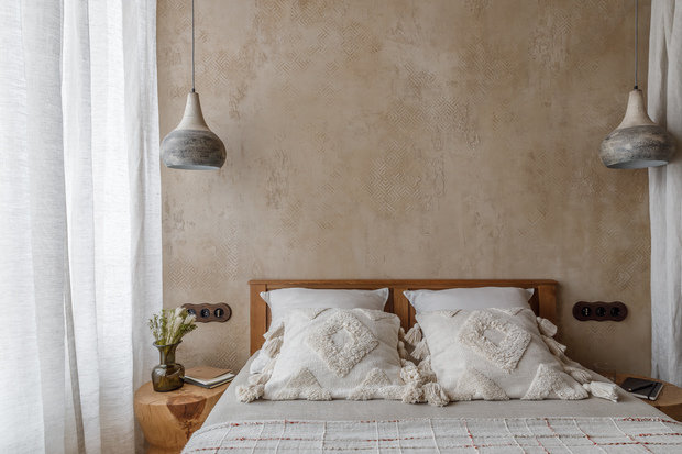 Фотография: Спальня в стиле Эко, Восточный, Квартира, Проект недели, Москва, 3 комнаты, 60-90 метров, AD-Home – фото на INMYROOM