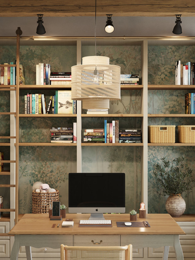 Фотография: Кабинет в стиле Прованс и Кантри, Дом, Проект дня, Дом и дача, 3 комнаты, Более 90 метров, Астраханская область, Николай Рогожников, Антон Сорокин – фото на INMYROOM