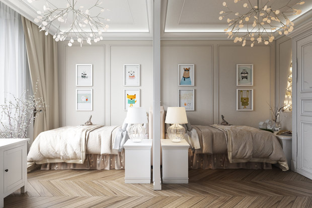 Фотография: Детская в стиле Классический, Современный, Квартира, Проект недели, Санкт-Петербург, 3 комнаты, Более 90 метров, Монолитно-кирпичный, Дарья Баранович – фото на INMYROOM