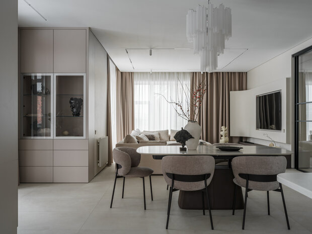 Фотография: Кухня и столовая в стиле Современный, Дом, Проект дня, Дом и дача, Московская область, 4 и больше, Более 90 метров, минимализм с элементами современного дизайна, Ксения Котельникова – фото на INMYROOM