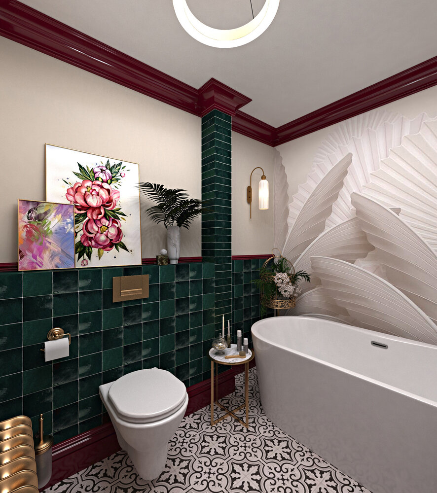 Фото из портфолио Ванная комната "Яркая классика" – фотографии дизайна интерьеров на INMYROOM Фото из портфолио Ванная комната "Яркая классика" – фотографии дизайна интерьеров на INMYROOM